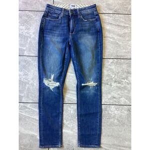 PAIGE Carter Slim Jeans Distressed Blue High Rise Size 24